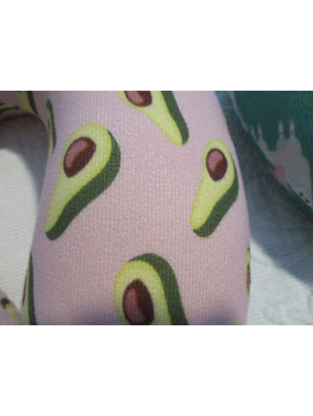 Set of Two Neck Pillows with Llama and Avocado Prints